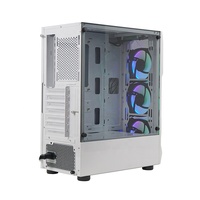 Boîtier PC R11 OEM blanc de taille moyenne avec panneau frontal en verre trempé et panneau avant en maille