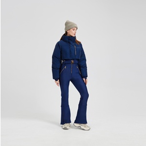 Combinaison de ski pour femme, imperméable, coupe-vent, de haute qualité, pour l'hiver, en plein air, grande taille, imprimée, avec fermeture éclair, à capuche, coupe ample, chaude - Product Image 1