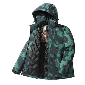 Veste d'hiver décontractée imperméable et respirante réversible à motif géométrique, chaude et confortable, à capuche, avec fermeture éclair, grande taille, pour l'extérieur 2026 - Product Image 1