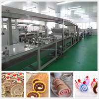 Ligne de production complète de gâteaux au chocolat, cupcakes, gâteaux fourrés à la confiture, machine à faire des gâteaux ronds, machine à faire des gâteaux roulés suisses