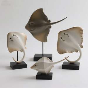 <span class=keywords><strong>Manta</strong></span> Ray resina estatua/estatuilla-12 "envergadura océano escultura, detalles pintados a mano, decoración de acuario - Product Image 1