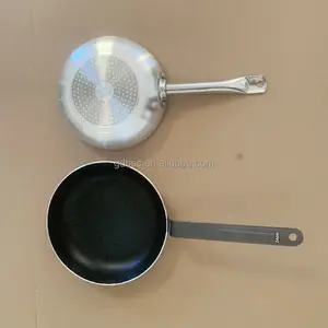 铝制煎锅不粘锅厨房锅，带不锈钢手柄