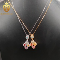 Collier pendentif en argent sterling 925 avec moissanite colorée, bijou ras du cou pour femme, idéal pour le quotidien et les soirées