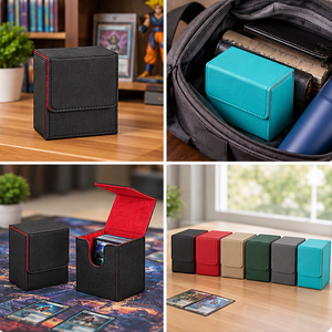 Boîte de rangement compacte et portable en cuir PU pour jetons de poker, petite, à porte unique, pour jetons de poker en argile, personnalisable - Product Image 6