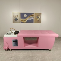 Kisen Offre Spéciale rose PU cuir lavage des cheveux chaise de Massage poser Table shampooing lit pour cheveux Salon de beauté Style thaïlandais
