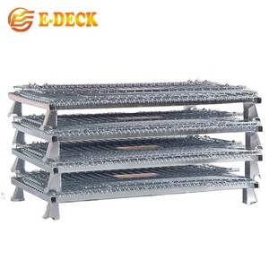 Katlanabilir ağır sanayi istiflenebilir Metal palet dikdörtgen çelik sıcak daldırma galvanizli tel örgü kafesleri - Product Image 3