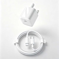 Câble de charge rapide USB-C 20W de qualité supérieure pour iPhone et ordinateur portable, kit adaptateur de voyage en métal et TPE PD Type-C