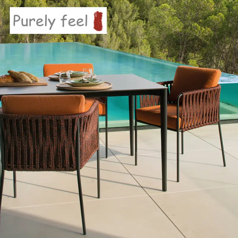 PurelyFeel balcone esterno tavolini e sedie mobili per il tempo libero in rattan per esterni