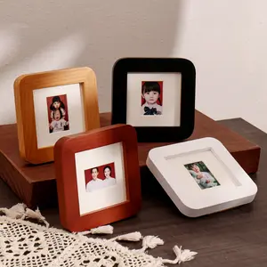 Custom Sizes 4 Colors Black White Walnut Wood Art Square Picture Photo Frame