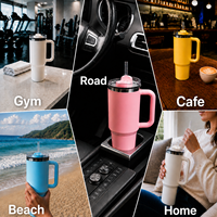 Bouteille d'eau isotherme 40 oz avec paille, en acier inoxydable à double paroi, tasse de voyage portable, gobelet à bec personnalisé blanc pour le sport