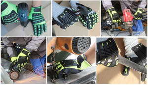 Gants de travail NMsafety résistants aux coupures ANSI A6 Sandy Nitrile Gants à fort <span class=keywords><strong>impact</strong></span> Gants de construction - Product Image 2