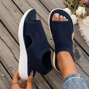 <span class=keywords><strong>Sandalias</strong></span> Casuales de Plataforma con Punta Abierta para <span class=keywords><strong>Mujer</strong></span>, Talla Grande, Transpirables, Suaves, Deportivas, de Tacón Bajo, a la Moda, Impermeables, para Caminar - Product Image 4