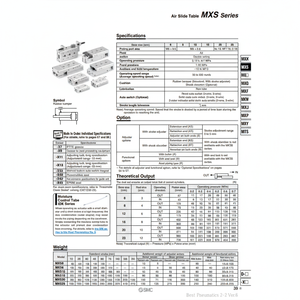 Table coulissante pneumatique SMC Pneumatics MXS12-75BT pièces pneumatiques de haute qualité - Product Image 1
