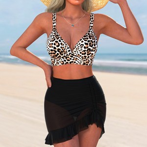 Maillot de bain deux pièces sexy de style européen et américain pour femmes, avec petites poitrines, ensemble bikini grande taille, vêtements de plage, Smlxlxxl - Product Image 1