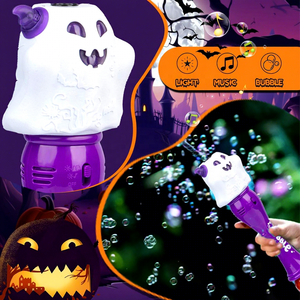 Soplador de burbujas automático con luz LED <span class=keywords><strong>Fantasma</strong></span> De Halloween Bubble Making Wand Toys para niños - Product Image 2