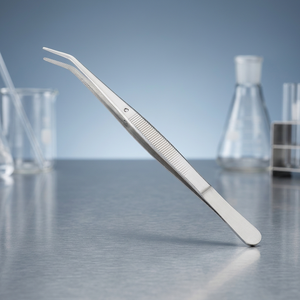 Pince à épiler courbée en acier inoxydable à texture lisse pour extensions de cils, marque privée, échantillon gratuit pour faux cils - Product Image 3
