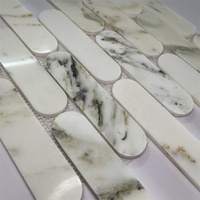 Carrelage de mosaïque en pierre naturelle ovale en marbre de Carrare de haute qualité moderne pour les carreaux de salle de bain de dosseret de cuisine pour les projets de bricolage