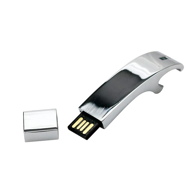 Abrebotellas de metal USB flash drive 128GB 8GB 16GB 32GB Memory Stick 2,0 3,0 Mini Crystal Custom Swivel USB Flash Memory Stick