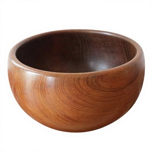 Bol de service BS INTERNATIONAL au design vintage en bois poli, écologique, compatible lave-vaisselle, pour les fêtes, 0,4 kg - Product Image 2