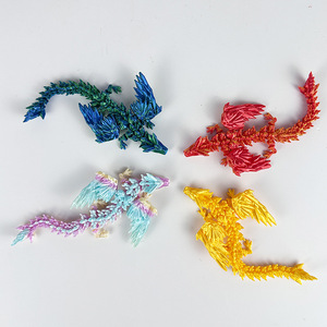 Modellino di Drago Volante in Cristallo Colorato Stampato in 3D, 14,1 cm, Ornamento da Scrivania, Artigianato Artistico, Action Figure Articolata, Regalo - Product Image 2