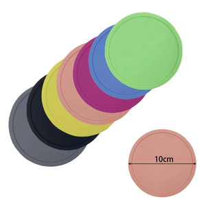 Sous-verres en silicone ronds de 10 cm avec logo personnalisé, imperméables, résistants à la chaleur, durables, pour la maison - Product Image 1