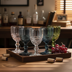 Vente directe usine – Verre à vin rouge moderne de luxe, transparent, couleur originale, épaissi, pour gobelet coloré, long, 240 ml/300 ml - Product Image 4