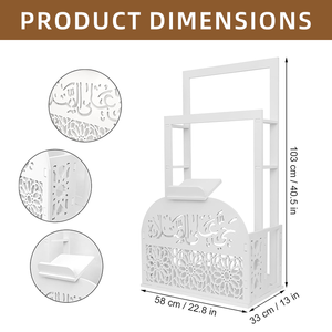 Прочный деревянный органайзер для исламского молитвенного коврика и подставка для Корана, белый - Product Image 4