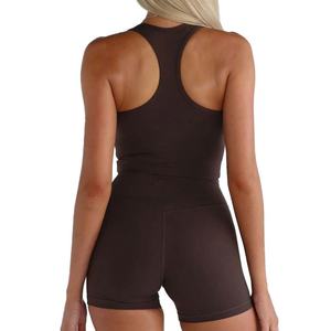 Top sans manches respirant de haute qualité pour femmes, longueur mi-longue, dos nageur, crop top avec rembourrage amovible, pour l'entraînement, la salle de sport, le yoga - Product Image 5