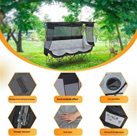 Chaise pliante moderne portable en métal pour les loisirs en plein air inclinable Canopy Triple Camping Dossier Sofa pour se prélasser au soleil en plein air