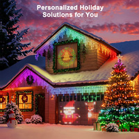 Tira de Luces LED con Control Remoto, Luces de Navidad RGBIC Inteligentes para Exteriores, IP65 Impermeables, Cambio de Color RGB, Sincronización con Música
