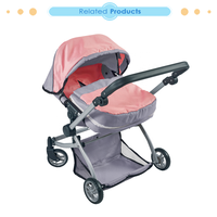 Poussette double Dollri Starri Deluxe avec siège convertible, roues avant pivotantes et guidon réglable, jouets pour poussette