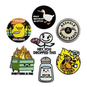 Funny Style Embroidered Iron on Duck Goose Slang Patch for Clothing <b>Hat</b> <b>Bag</b> Decoration - Product Image 1