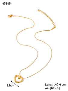 Collar de Cadena de Acero Inoxidable con Diseño de Corazón Único, Cadena de Eslabones, Joyería Elegante para Mujer - Product Image 4