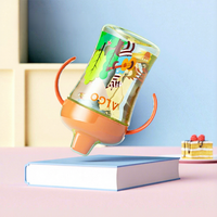 ALGO Nouvelle tasse d'apprentissage pour bébé en PP sans BPA pour les tout-petits de 2 à 4 ans avec des impressions d'animaux de dessin animé et un débit moyen
