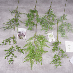 Plantes vertes artificielles, branche de 30 cm à 100 cm, décoration intérieure en plastique - Product Image 1