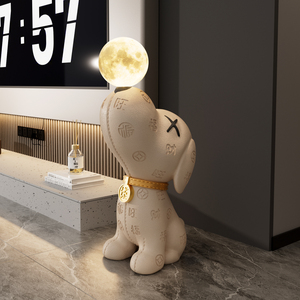 Lámpara de pie grande con forma de perro Beagle y luz LED de luna, decoración creativa para sala de estar y mueble de TV, regalo de inauguración de casa - Product Image 4