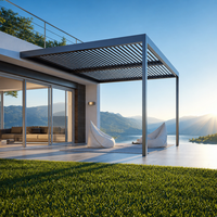 Pergola en aluminium de grande taille 10x20 pour l'extérieur, toit pliant à lamelles imperméable, gazebo avec éclairage LED