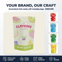 Op maat gedrukte matte food grade stand-up pouch met ritssluiting en transparant venster voor snoepjes, jelly beans, chips en suiker verpakkingen