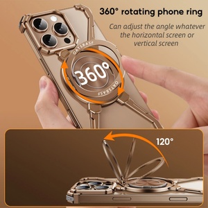 Logotipo Personalizable 360 °   Soporte Magnético de Metal y Aluminio con Almohadillas de Silicona para las Esquinas, Funda Anticaídas para Teléfono Celular iPhone 15 16 14 13ProMax - Product Image 6