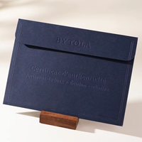 Enveloppes personnalisées en papier texturé de haute qualité avec estampage à chaud doré, cartes de remerciement et inserts pour boîtes cadeaux d'affaires