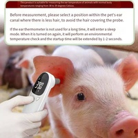 Thermomètre auriculaire pour animaux de compagnie EF-07 pour chats et chiens Capteur flexible précis avec écran LED Convient aux animaux d'élevage, aux chiots et aux animaux de compagnie