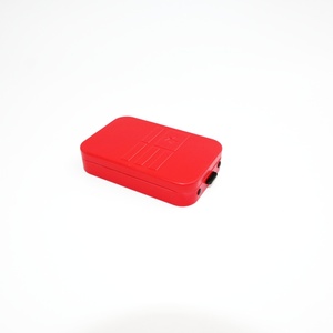 Red Rectangular Tin <b>Box</b> with Star and Striped Pattern Embossed Design Recyclable <b>Metal</b> Storage Case Gift Craft Use - Product Image 6