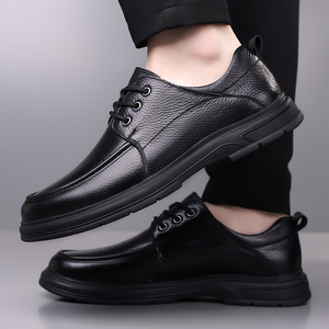 Mocassins en cuir véritable pour hommes, automne, bout rond, à enfiler, semelle extérieure en caoutchouc souple, semelle intermédiaire en EVA, chaussures décontractées pour la conduite - Product Image 3