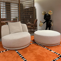 Canapé OKF italien moderne de luxe avec fauteuil rotatif irrégulier sectionnel modulaire de salon pivotant