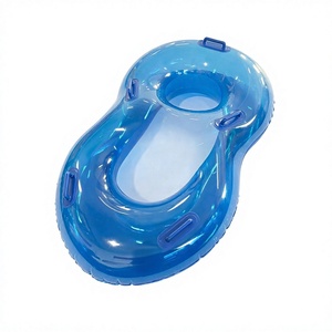 Toboggan aquatique gonflable bleu, bouée de piscine robuste pour usage commercial, avec logo personnalisé - Product Image 4