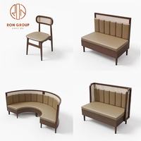 Ensembles modernes pour cafés et restaurants à service rapide canapé carré en bois et marbre table de banc et chaises pour cafés