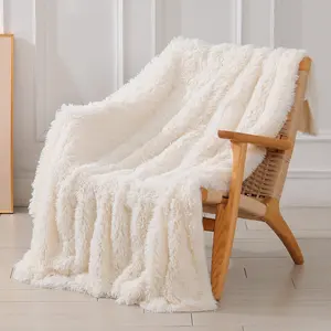 Bindi lüks yumuşak ve rahat rahat peluş ve mikrofiber polar kürklü Faux kürk atmak battaniye için kanepe ve yatak