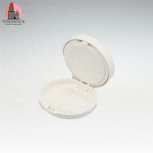 Trucco cosmetico Packaging Logo personalizzato bianco specchio compatto Logo all'ingrosso compatto per le donne arrossire stampa <span class=keywords><strong>in</strong></span> <span class=keywords><strong>polvere</strong></span> rotonda - Product Image 3