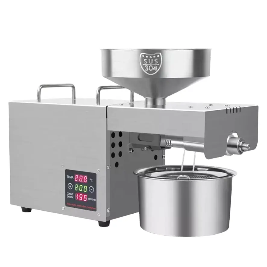 Petite machine de fabrication d'huile de cuisson domestique machine à presser l'huile chaude et froide de soja d'arachide et de noix de coco