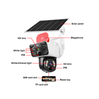 Lente Dual 3 pantallas 6MP cámara de red de seguridad al aire libre panorámica de alta definición CCTV WIFI Solar 4G cámara de tarjeta Sim